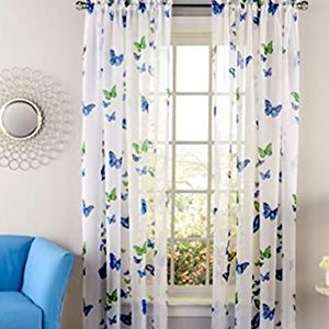 Blue and green butterfly curtains 🦋